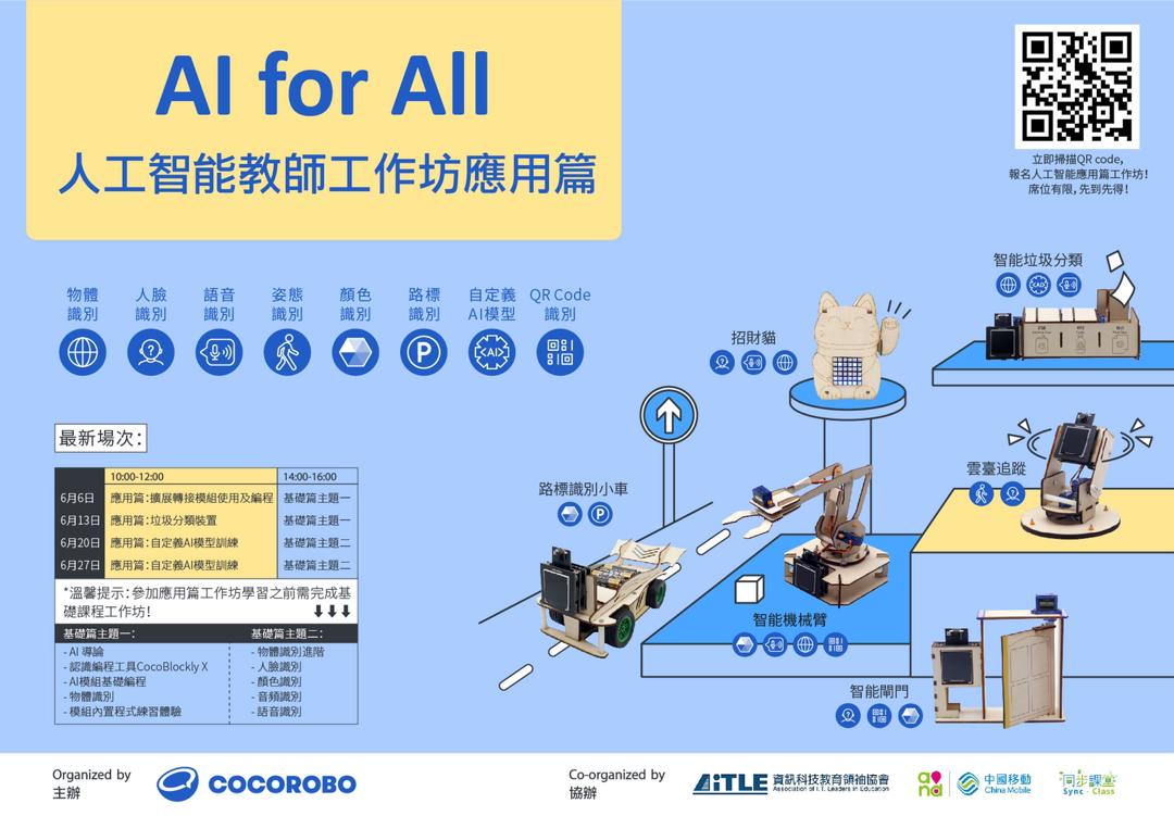 AiTLE Co-organized : CocoRobo 人工智能基礎篇工作坊 ~ AI 導論 + 圖像識別 + 視覺識別