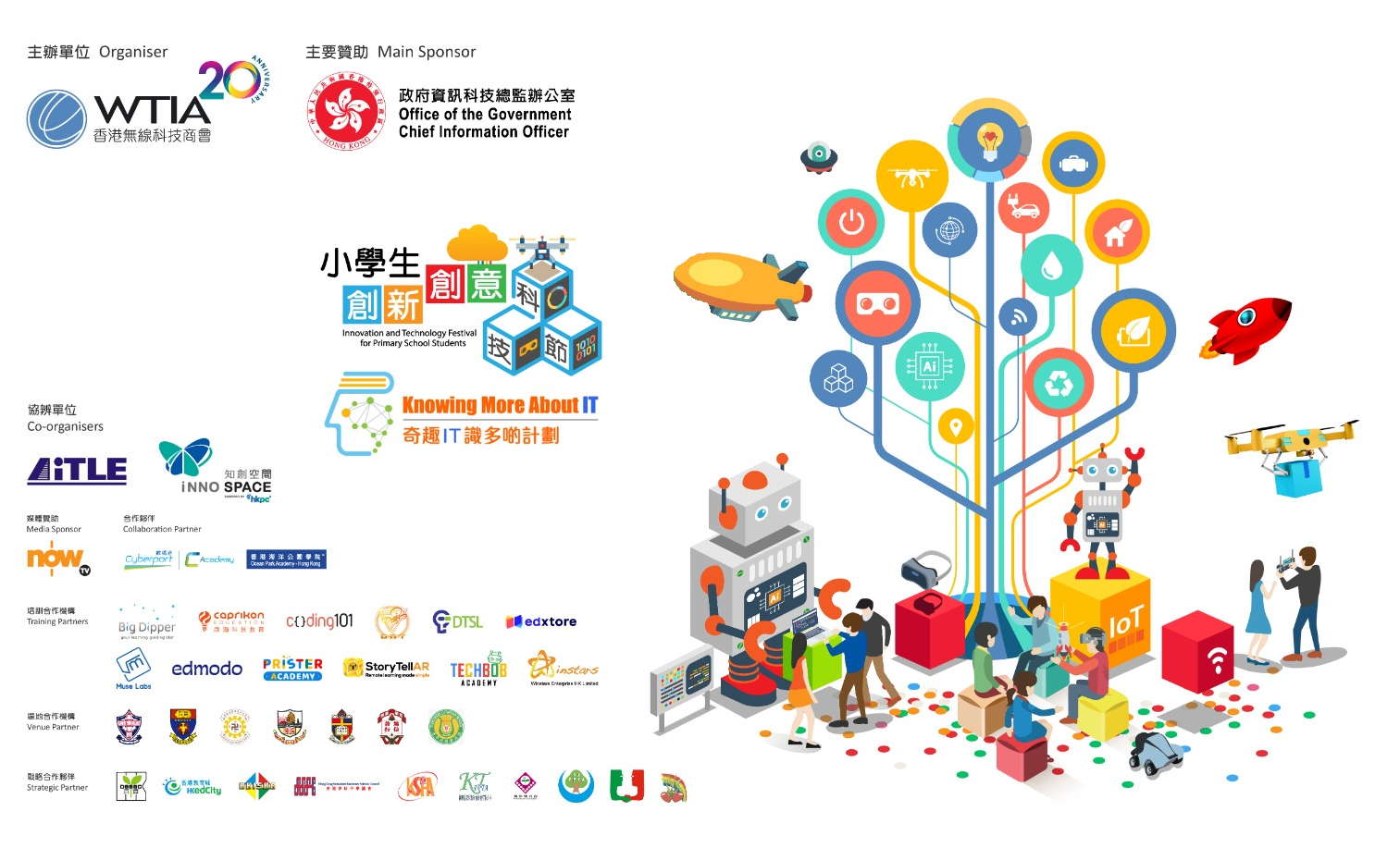 ［延期舉行］WTIA x AiTLE x HKPC : 【小學生創新創意科技節】- 教師工作坊（AR VR, AI, Robotic）@ 19/1［延期舉行］
